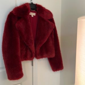 Michael Kors beautiful Faux Fur Red Jacket
